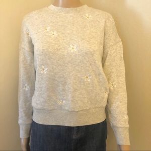 Madewell daisy embroidered sweatshirt-100%cotton
